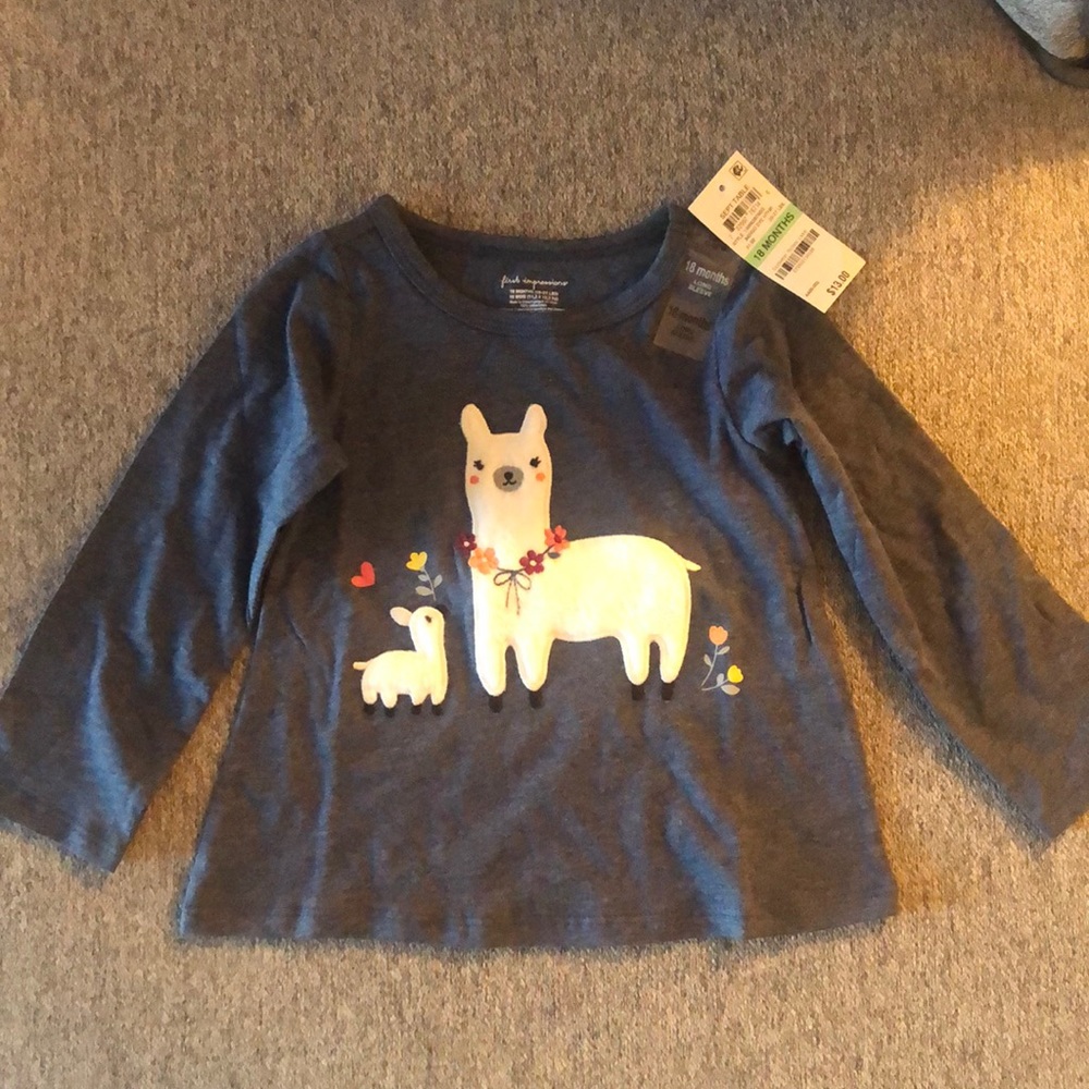 Lamb long sleeve baby girl top